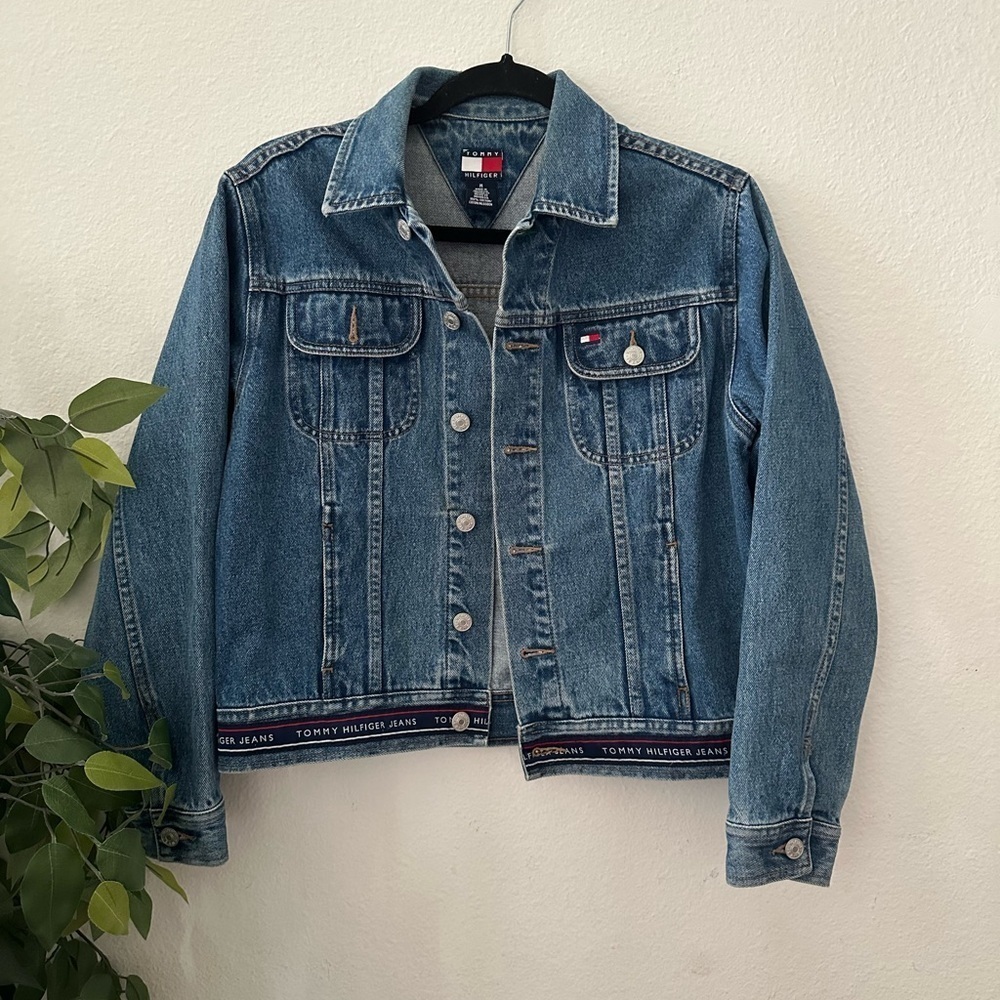 VTG retro Tommy Hilfiger Blue Denim Jacket Sz M